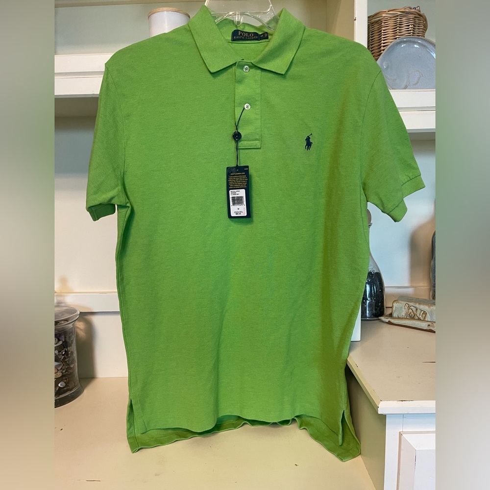 Polo by Ralph Lauren Lime Green Cotton Pique Polo Shirt